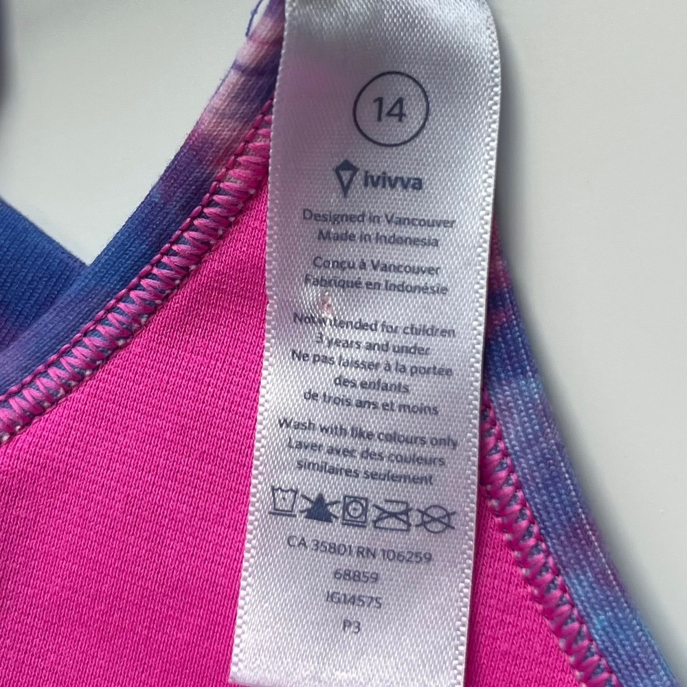 Lululemon Ivivva Racerback Tank Top Moody Mirage Girls 14 Activewear - Picture 5 of 9